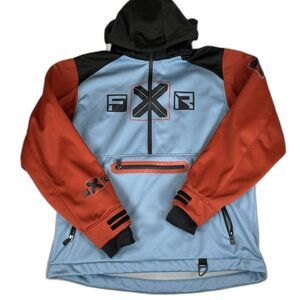 FXR Racing Mens Maverick Softshell Pullover Hoodie Jacket Steel Rust XL